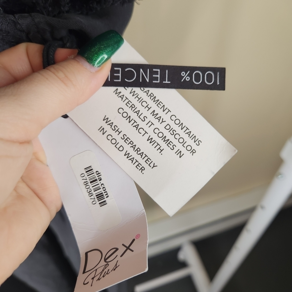 Dex NWT Dark Grey Frayed Hem Dress Size X (12/14) - Picture 7 of 9